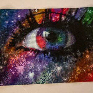 Diamond Art, Home Decor, Diamond Art Colorful Eyes Crystal Rhinestone